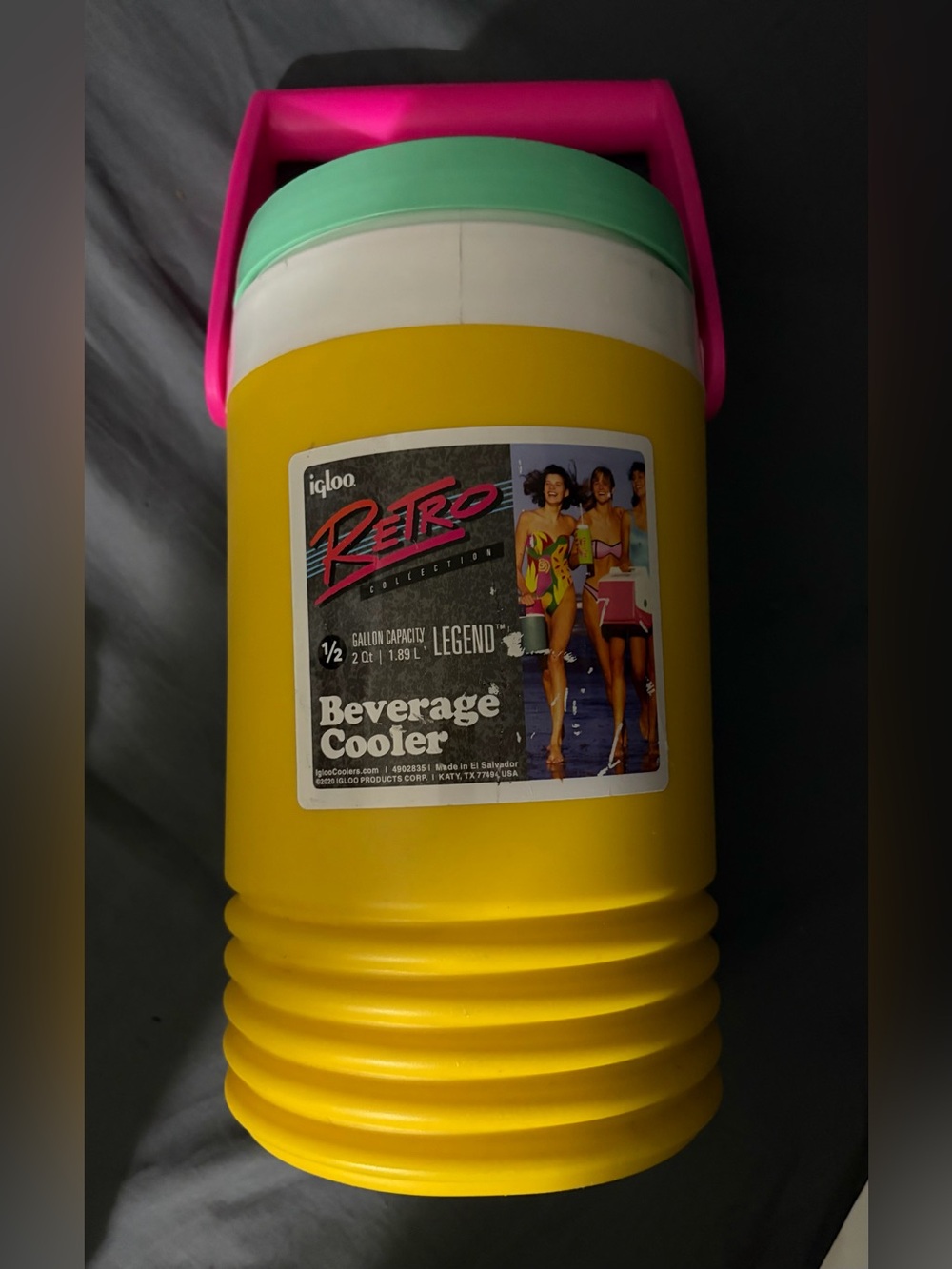 Igloo Retro Cooler - Yellow with Pink Accent
